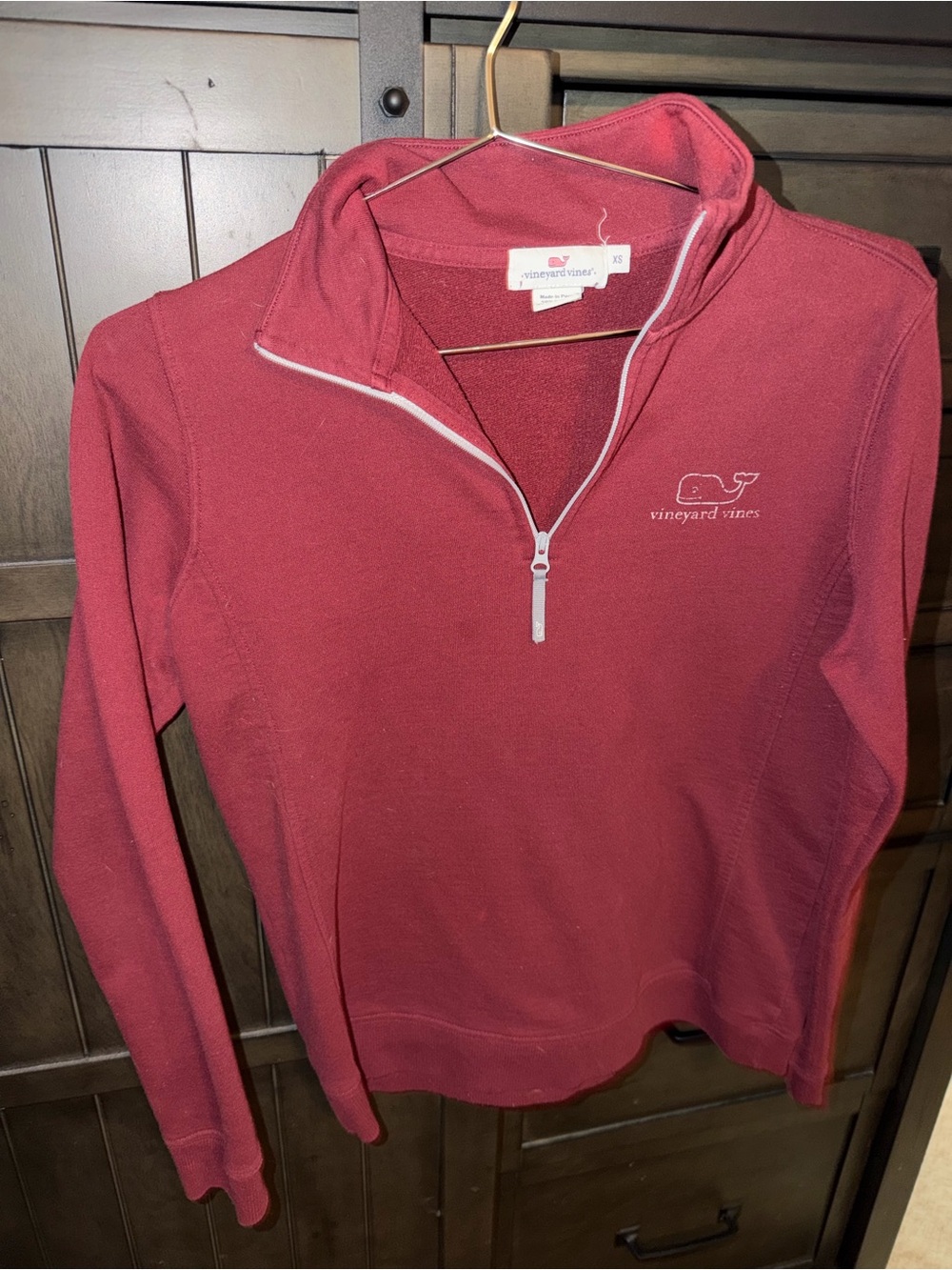 Vineyard Vines Women's Wine Red Quarter-Zip Turtleneck Pullover